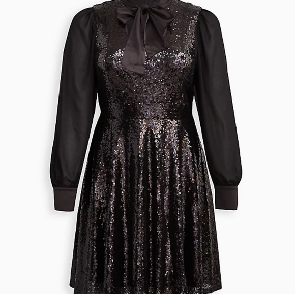 Torrid Sylvia Mollie Mini Dress - Mesh Sequin Black - Picture 3 of 3